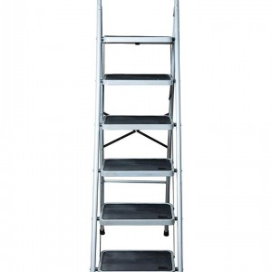 سلم ابيض حديد 6 درجات جلد اسود سلم ابيض حديد 6 درجات جلد اسود