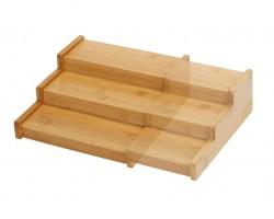 ستاند خشب بامبو 3 درجات صغير لتنظيم الاشياء والبهارات