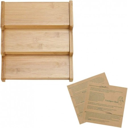 ستاند خشب بامبو 3 درجات صغير لتنظيم الاشياء والبهارات