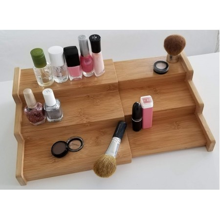 ستاند خشب بامبو 3 درجات صغير لتنظيم الاشياء والبهارات