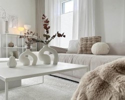 طقم تحف / مزهريات بوهيمي ابيض مايل قطعتين