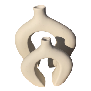 طقم تحف بوهيمي ابيض مزهريات جله قطعتين طقم تحف بوهيمي ابيض مزهريات جله قطعتين