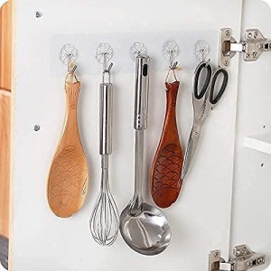 علاقة ملابس تعليق شفاف 10 قطع لاصق مربع و خطاف معدني 3 كيلو