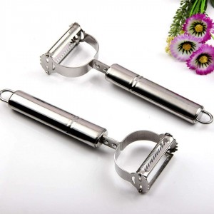 قشارة حديد ستانلس جهتين مع مقبض حديد علاقة