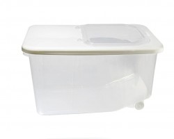 علبة سكر - بقوليات بلاستيك شفاف مع عجل 11 لتر