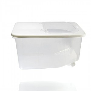 علبة سكر - بقوليات بلاستيك شفاف مع عجل 11 لتر