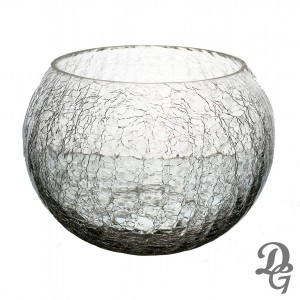 فازة ابيض شفاف مكسر شكوف مدور - حجم صغير فازة ابيض شفاف مكسر شكوف مدور - حجم صغير