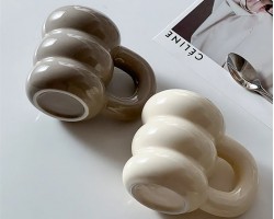 كاسة ماغ بورسلان ابيض حلقات  AF74-15