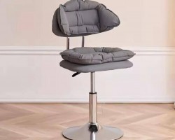 كرسي بار فضي مع عيار طالع نازل منجد مخمل وظهر نفخ حشوة