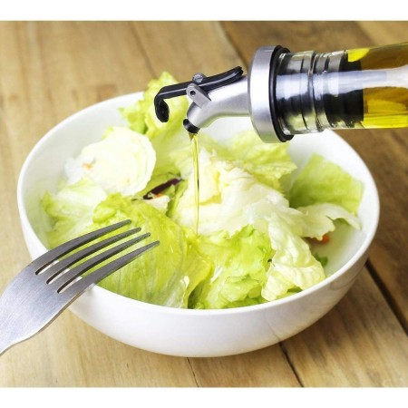 طقم علب زجاج / ابريق زيت قطعتين شفاف غطا اسود SHENGYD 