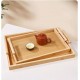 طقم صواني ضيافة خشب بامبو مستطيل مع يد خشب 3 قطع