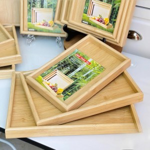 طقم صواني تقديم - تفضيل مستطيل خشب بامبو 3 قطع