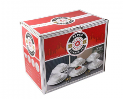 طقم صحون بورسلان 24 قطعة بورسلان ابيض مدورZD6797-24