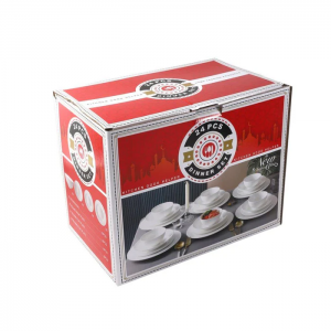 طقم صحون بورسلان 24 قطعة بورسلان ابيض مدورZD6797-24