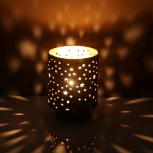 شمعدان اسود ذهبي شمس 9 سم × 13.5 سم