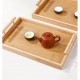 طقم صواني ضيافة خشب بامبو مستطيل مع يد خشب 3 قطع