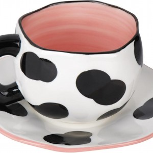 كاسة ماج بورسلان مع صحن هاند ميد مرسم قلوب اسود RC6/29 كاسة ماج بورسلان مع صحن هاند ميد مرسم قلوب اسود RC6/29