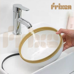 سلة/دلو/سطل مهملات غطا بامبو مع ارجل قواعد بلاستيك مدور وسط