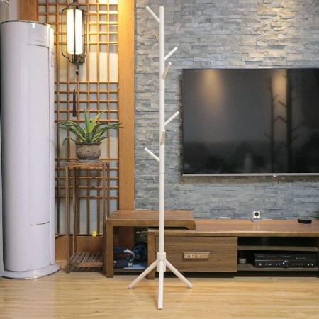 شماعة 180سم ملابس خشبي / ابيض 8 عين شماعة 180سم ملابس خشبي / ابيض 8 عين