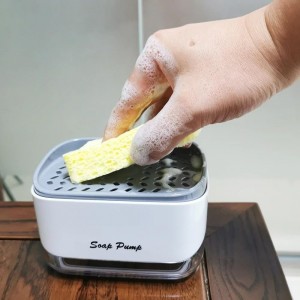 علبه سائل جلي مربعه ابيض مع ليفه وكبسه SOAP PUMP علبه سائل جلي مربعه ابيض مع ليفه وكبسه SOAP PUMP