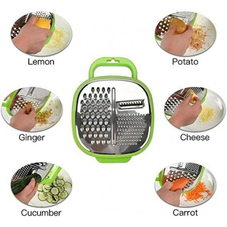 مبشرة خضار فطعتين اخضر مع مخزن بلاستيك 500 مل