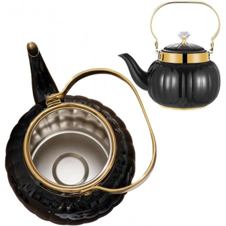 ابريق شاي ستانلس اسود محزز 1.2لتر KETTLE ابريق شاي ستانلس اسود محزز 1.2لتر KETTLE