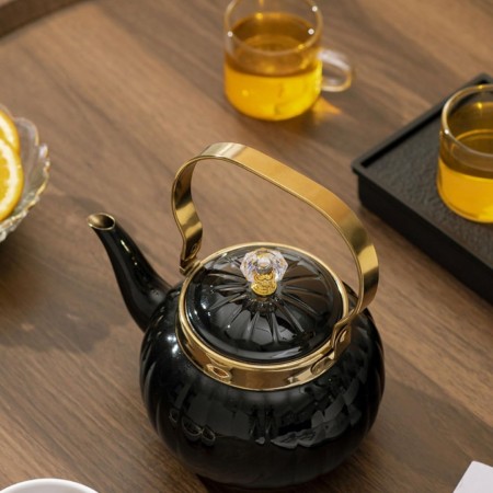 ابريق شاي ستانلس اسود محزز 1.2لتر KETTLE ابريق شاي ستانلس اسود محزز 1.2لتر KETTLE