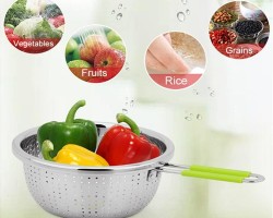 مصفاة ستانلس بيد سليكون ملون 20 سم