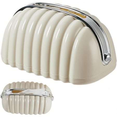 علبة بكيت محارم بلاستيك زنبرك ابيض لولو محزز ستايلش