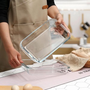 طقم صواني بايركس زجاج مستطيل قطعتين طقم صواني بايركس زجاج مستطيل قطعتين