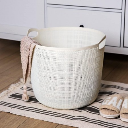 سلة غسيل - مهملات - ترتيب اغراض مدور شبك مخرم خفيف سلة غسيل - مهملات - ترتيب اغراض مدور شبك مخرم خفيف