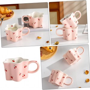 كاسة ماج بورسلان شكل نجمة مرسم كرزRC90-11 كاسة ماج بورسلان شكل نجمة مرسم كرزRC90-11