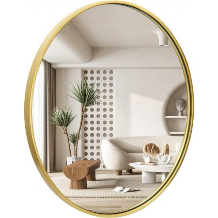 مراه بيضاوي اطار ذهبي اكريليك 60 × 45 سم