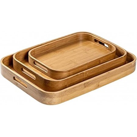 طقم صواني ضيافة - تقديم طعام خشب بامبو بيضاوي حيف عالي 3 قطع طقم صواني ضيافة - تقديم طعام خشب بامبو بيضاوي حيف عالي 3 قطع