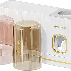 ستاند بلاستيك حماله معجون / فراشي اسنان لاصق مع كاستين