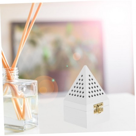 تحفة / مبخرة هرم حجر ابيض 7 سم