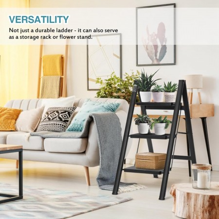 سلم حديد 3 درجة اسود AF03-3