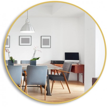 مراه مراية مدخل تعليق مدور اطار ذهبي/فضي بلاستيك 40سم  