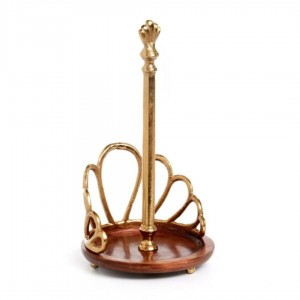 حمالة محارم مطبخ معدن هندي 1 عين مع خشب مزخرف سي ان سي حمالة محارم مطبخ معدن هندي 1 عين مع خشب مزخرف سي ان سي