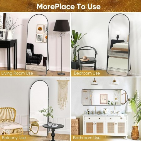 مراه/مراية زجاج مع ستاند كبير اطار معدن مدور