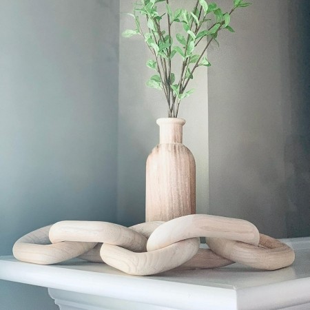 جنزير خشب ديكور لون بيج - بني فاتح طول 55 سم