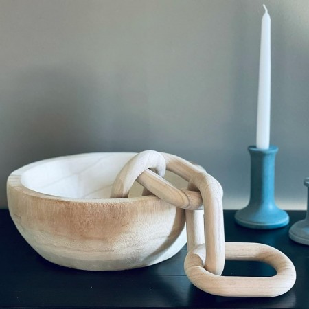 جنزير خشب ديكور لون بيج - بني فاتح طول 55 سم