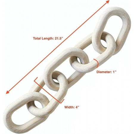 جنزير خشب ديكور لون بيج - بني فاتح طول 55 سم