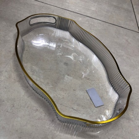 صينية تقديم فواكه / مشروبات من الاكريليك الشفاف مقاس 20 × 30 سم اشكال جاط/مضيفة