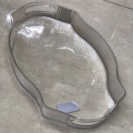 صينية تقديم فواكه / مشروبات من الاكريليك الشفاف مقاس 20 × 30 سم اشكال جاط/مضيفة