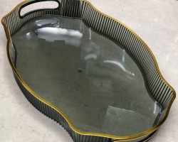 صينية تقديم فواكه / مشروبات من الاكريليك الشفاف مقاس 20 × 30 سم اشكال جاط/مضيفة