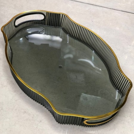 صينية تقديم فواكه / مشروبات من الاكريليك الشفاف مقاس 20 × 30 سم اشكال جاط/مضيفة