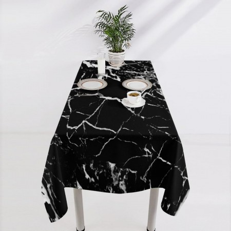 رول نايلون طاولة سفرة استخدام مرة واحدة 1كيلو / ماربل ابيض اسود 60 سم