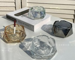 متكه / مكته زجاج مدور مضلع حجم كبير Deli Glass شفاف