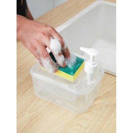 علبه سائل جلي مربع مع ليفه وكبسه علبه سائل جلي مربع مع ليفه وكبسه